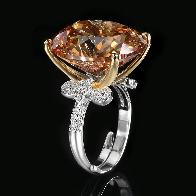 Schmuck Kupferboden Vergoldet Simulationsfarbe Schatzkorund Retro Ring 18 * 20