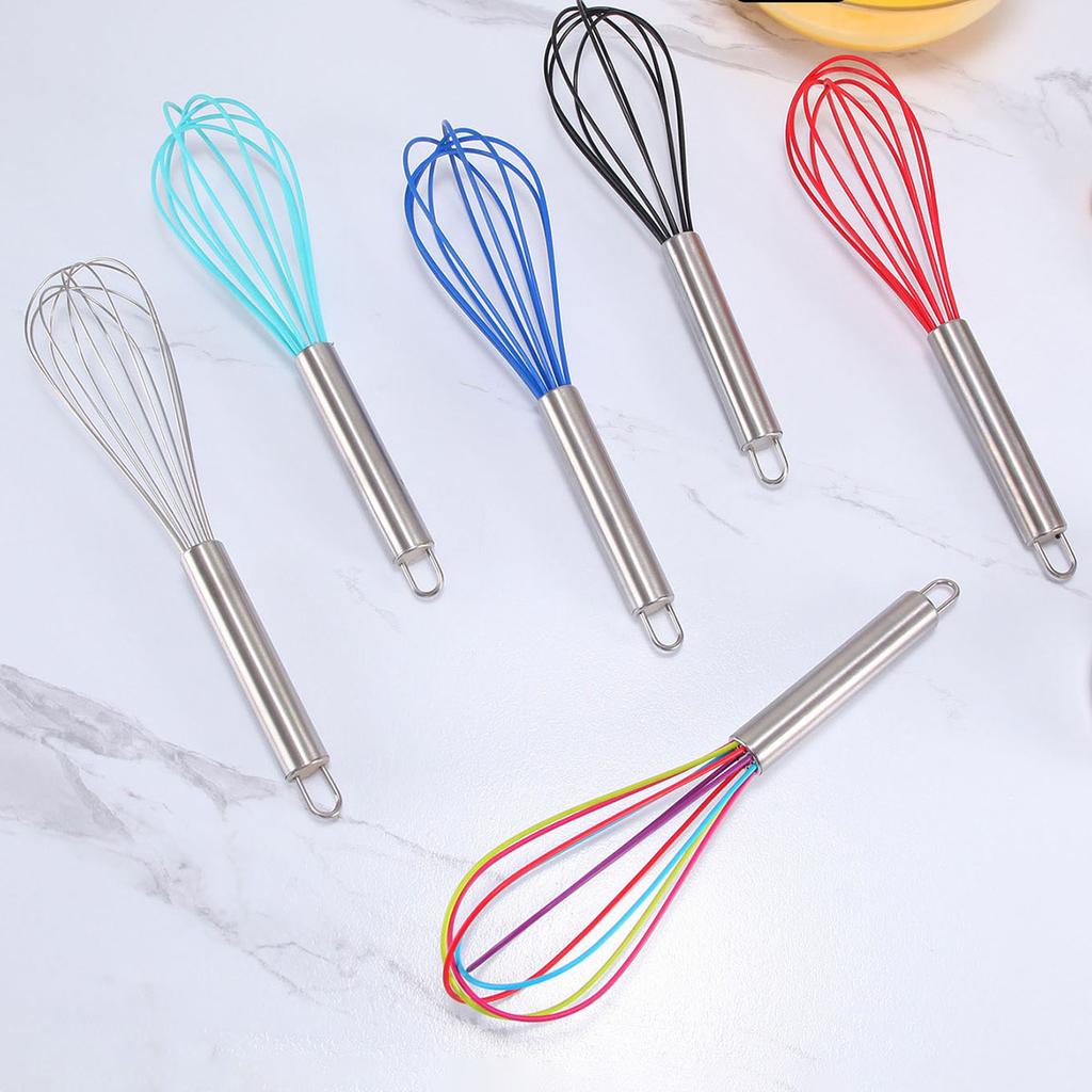 1ks ruční šlehač vajec Vysoce kvalitní silikonový balónek z nerezové oceli šlehač smetanový šlehač Míchání mléčných koktejlů Míchací nástroje 8/10/12 palce