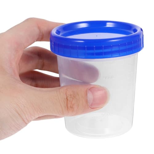 Mipcase 20-Piece Specimen Collection Container, Single Urine Specimen Cup with Screw-On Leak-Resistant Lid for Urine, Feces, and Semen Sample Collecti
