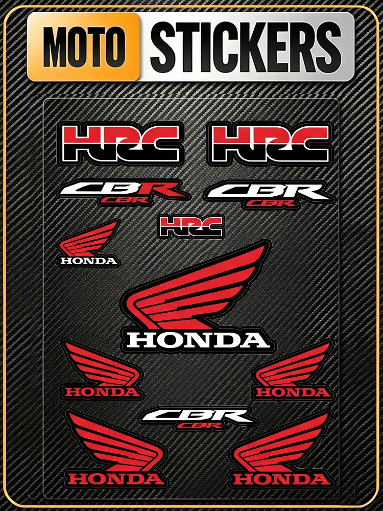 FOR HONDA RACING Safety Reflective Waterproof Auto Decal Scratch Cover Stickers Universal For Bike Helmet Mug Refrigerator