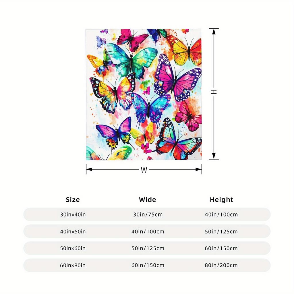 Butterfly Blanket Beautiful Butterfly Throw Blanket Ultra Soft Flannel Colorful Butterflies Blanket Gifts for Adults