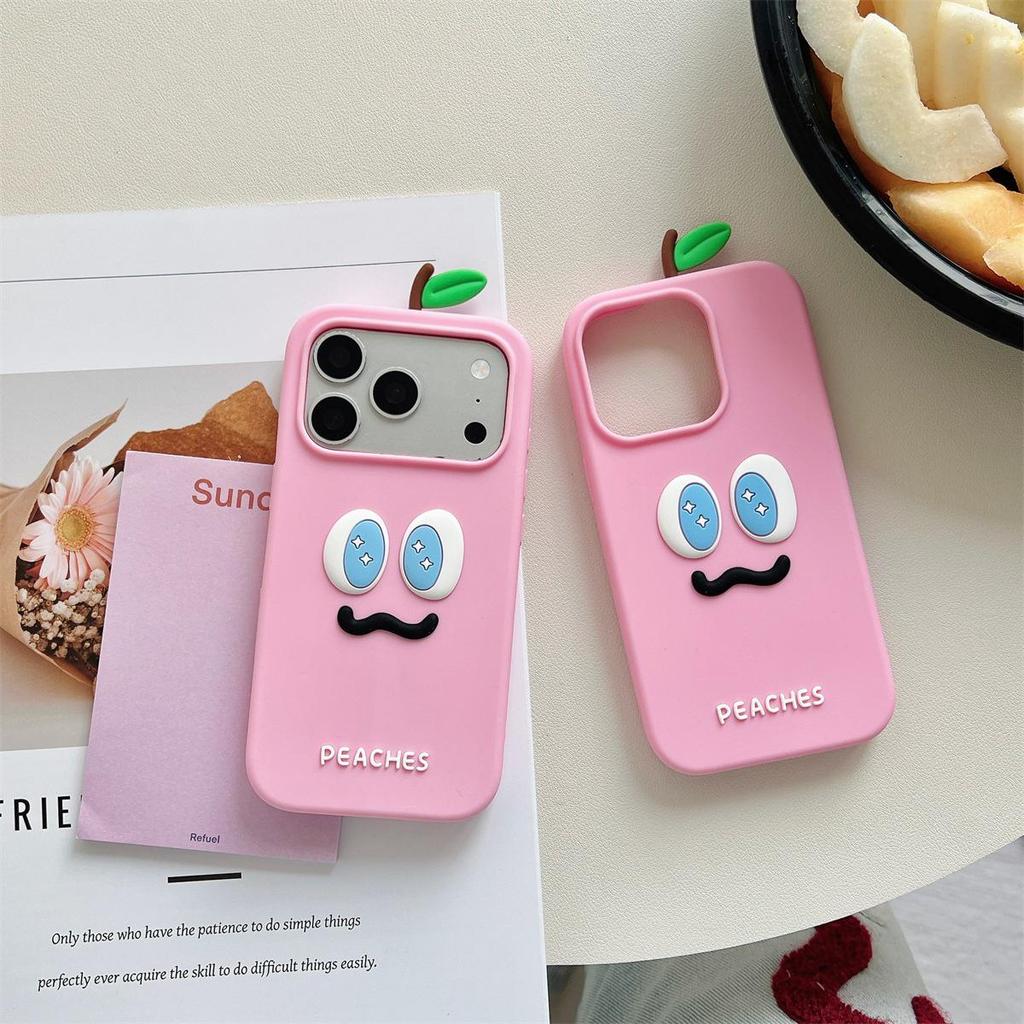 3D Cartoon Watermelon Expression Phone Case for iPhone 12/13/14 Pro Max