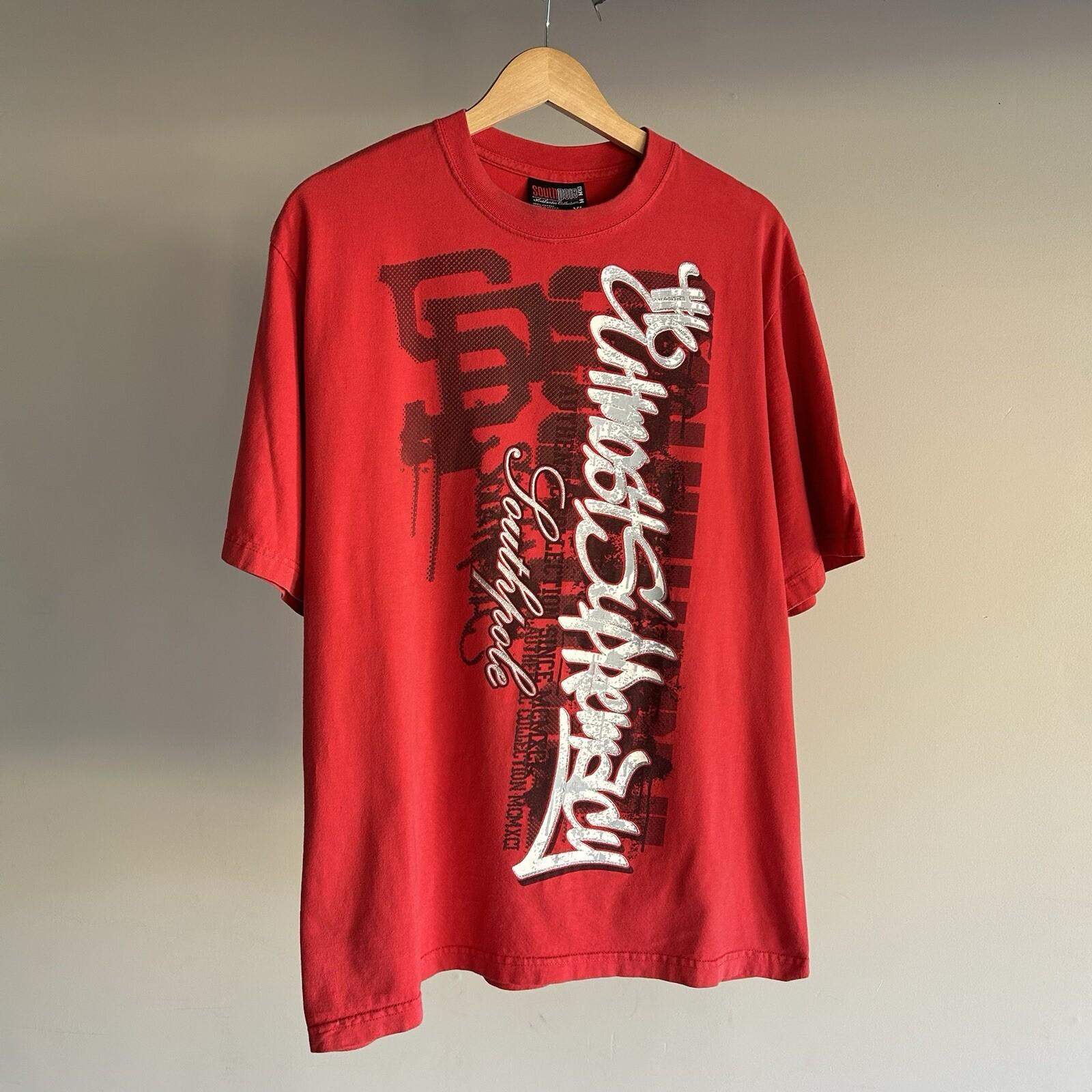 Vintage Y2K South Pole T-shirt Red Tee Size XL Men’s Rare Aop Affliction S