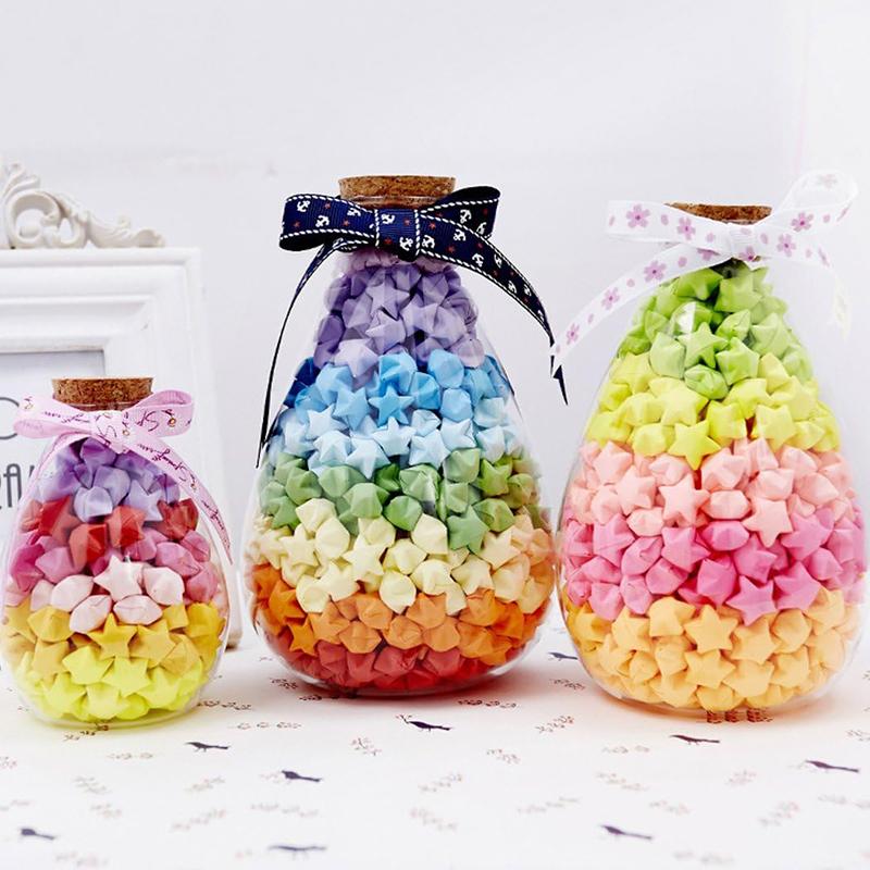 1350 Blatt Origami-Papier, Sterne, Papierstreifen, doppelseitig, Origami-Sterne, buntes Dekor, Faltpapierstreifen, Kinder-Handkunst