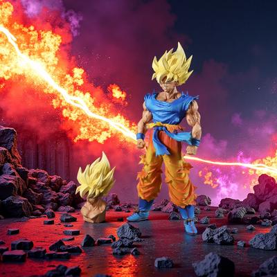 Verwisselbare kop 27cm Dragon Ball Z Figuur Goku Anime Figuren Eerste Super Saiyan Gokou PVC Model Speelgoed Poppen Cadeaus