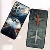 Fashion Airplane Pattern Phone Case For Samsung A41 A35 A34 A33 A32 A25 A24 A23 A21s A06 A05 A04 A03 Note 10 20 Ultra 5G Black