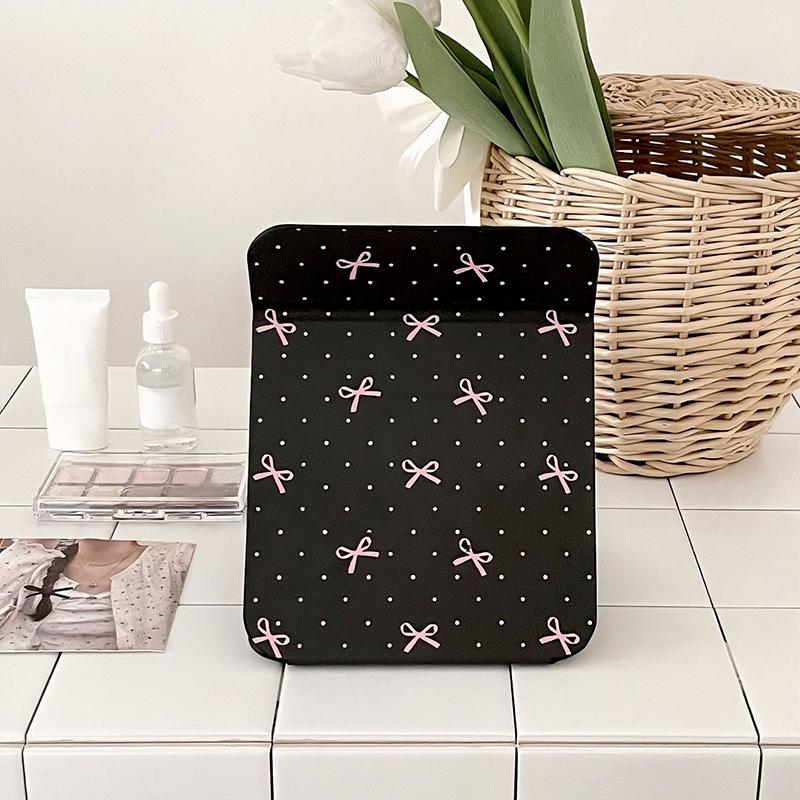 

Зеркало для макияжа настольное с бантом Простое Портативное Складное зеркало Студенческое Компактное Милое Карманное зеркало Дорожное зеркало Инструменты для красоты