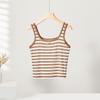 Women's Tank Top Square Neck T-shirt Striped Slim Fit Casual Top