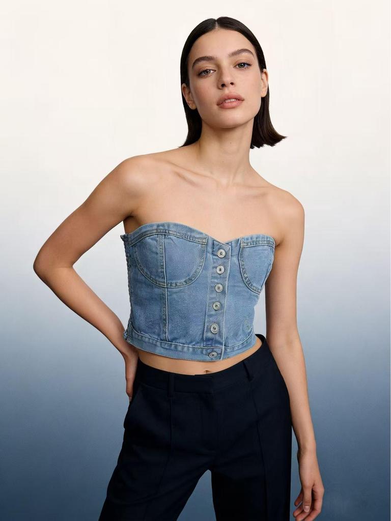 Women's Stylish Slim-Fit Waist-Cinching Sexy Denim Vest