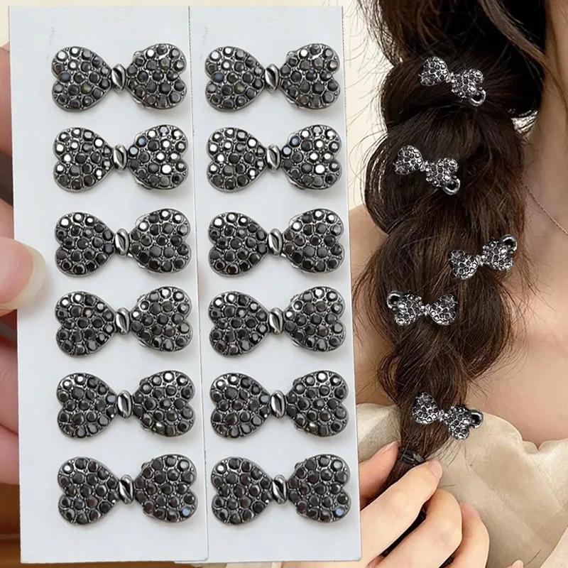 10/1pcs Korean New Fashionable Simple and Versatile Water Diamond Bow Hairpins Women's Side Hairpin Clip Headpiece Hairclips