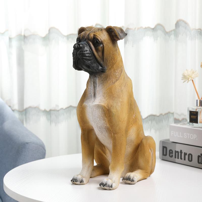 Simulované psí ozdoby Doberman Zvířecí model Socha Dekorace obývacího pokoje Vstup TV stolek Pryskyřičné řemesla