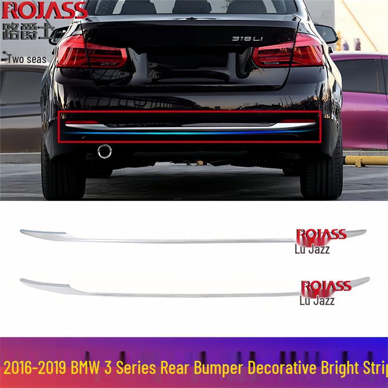 Chrome Trim for BMW 3 Series F35 Rear Bumper - Compatible with 320li, 316, 328, 330li Models Rear Bumper Strip [Domestic] Electroplated