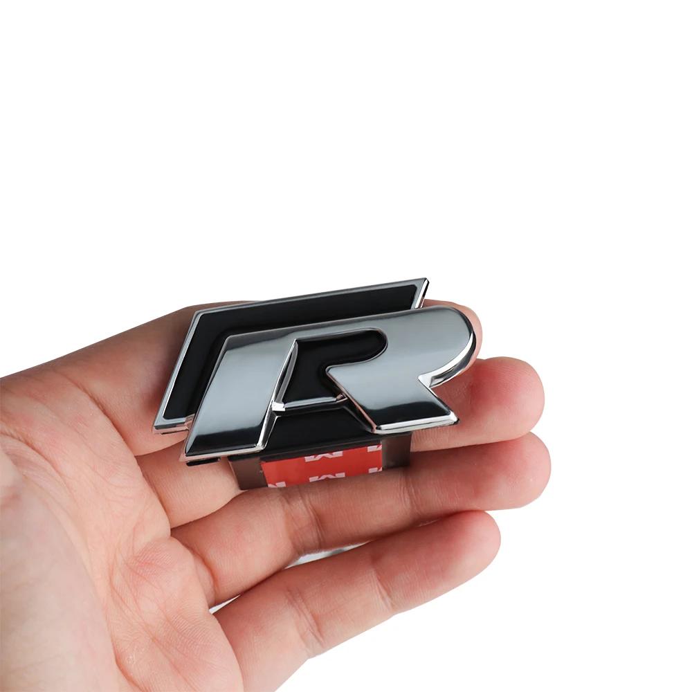 2026 Hot For VOLKSWAGEN VW 3D Metal Car Front Grille R RLINE Emblem Badge Sticker For Volkswagen VW K5 MK6 MK7 Logo Decoration D