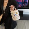 Cartoon Printed Bag 2025 New Japanese Cute Girl Hand Carrying Bucket Bag Foreign Versatile Messenger Cylinder Bag