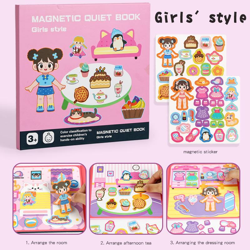 

Монтессори Игра-одевалка для мальчиков и девочек Книжка-занятие Моя первая тихая книга Вклейка Раннее обучение Развивающие игрушки Детская игра на сопоставление