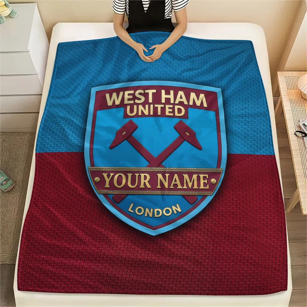 Benutzerdefinierte West Ham United Flanelldecke, Hohe Qualität, Bequem für alle Jahreszeiten, Heimdekoration, Wärme und Komfort