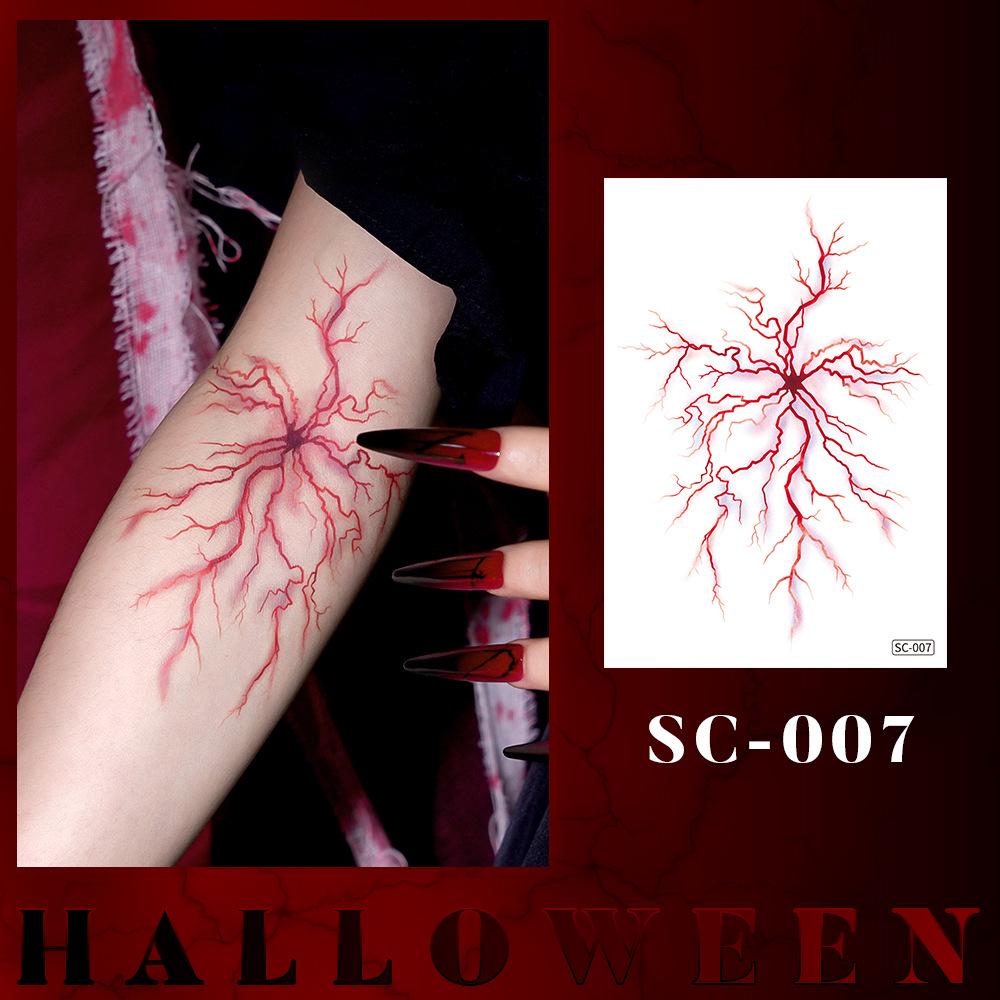 Waterproof Halloween Tattoo Stickers: Realistic Scars, Veins, and Cracks for Face and Arms