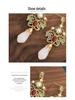 Retro Magnolia Fairy Earrings: Enamel Cloisonné & White Jade Cheongsam Style