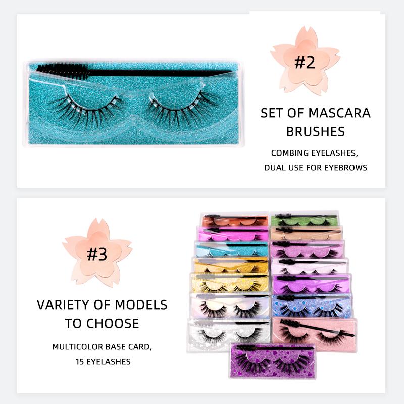 Loose Mink False Eyelash Thin Band False Eyelashes Crear Own Brand False Eyelashes Customized Box