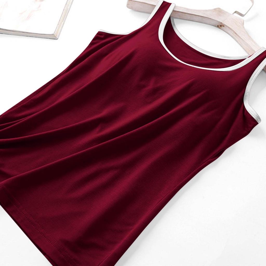 Women's Color Block And Contrasting Camisole With Breast Pads As Base Sexy Plus Size Underwear