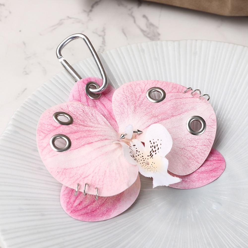 Colorful Simulation Flower Keyring Simulation Flower Flower Bag Pendant Butterfly Orchid Keychain