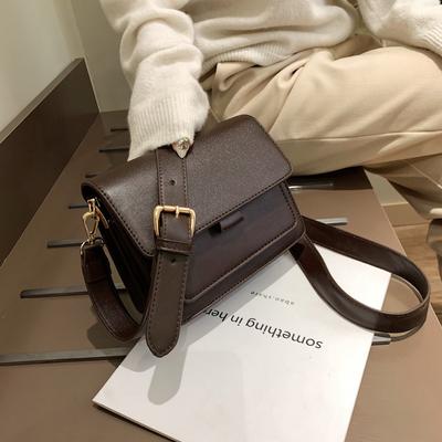 Vintage Schulter Messenger Bag für Frauen PU Leder kleine quadratische Tasche Mode Umhängetasche neue trendige Dame Handtasche Sac