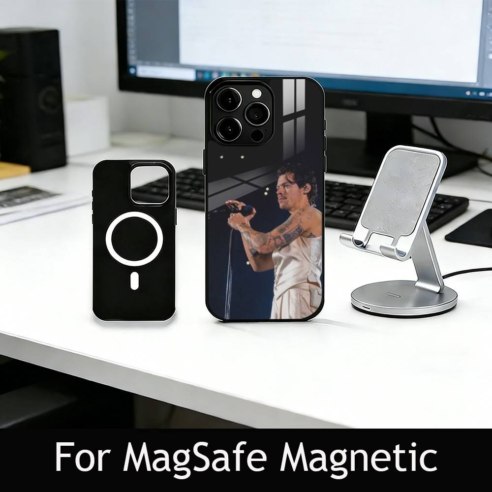 

H-Harry Styles Phone Case For iPhone17,16,15,14,13,12,11 Plus,Pro Magnetic with Magsafe Wireless Charging iPhone12PROMAX