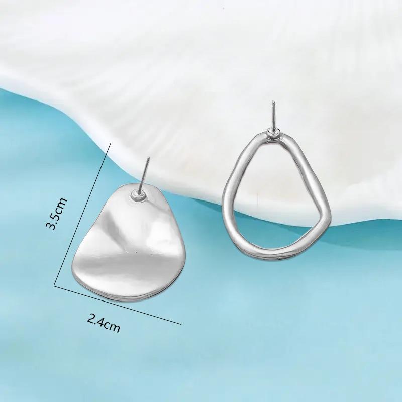 Irregular Special-shaped Silver Stud Earrings Trendy Versatile Personality Trendy Women's Earrings
