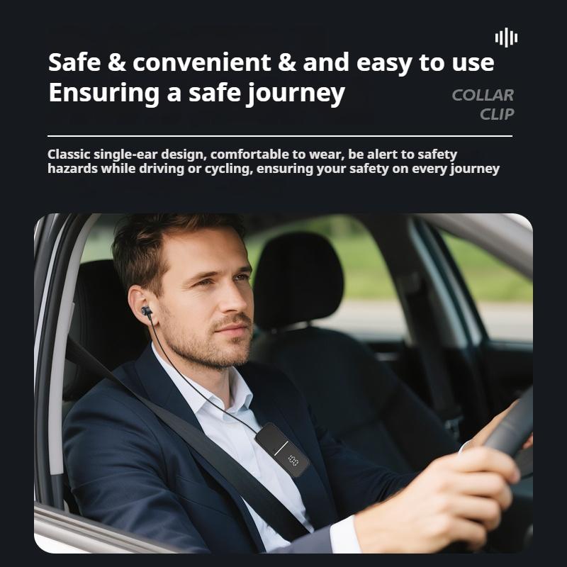 Lavalier Business Bluetooth 6.0 Headphones Talk/music 50H Play Time LED Display ENC Noice Cancelling Wireless Earphone Handsfree