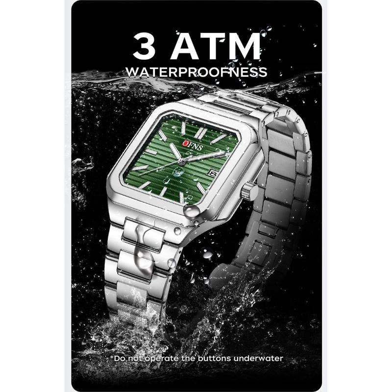 Luxury Square Male Watch Waterproof Luminous Date Quartz Watches For Men Stainless Steel Fashion Men's Clock