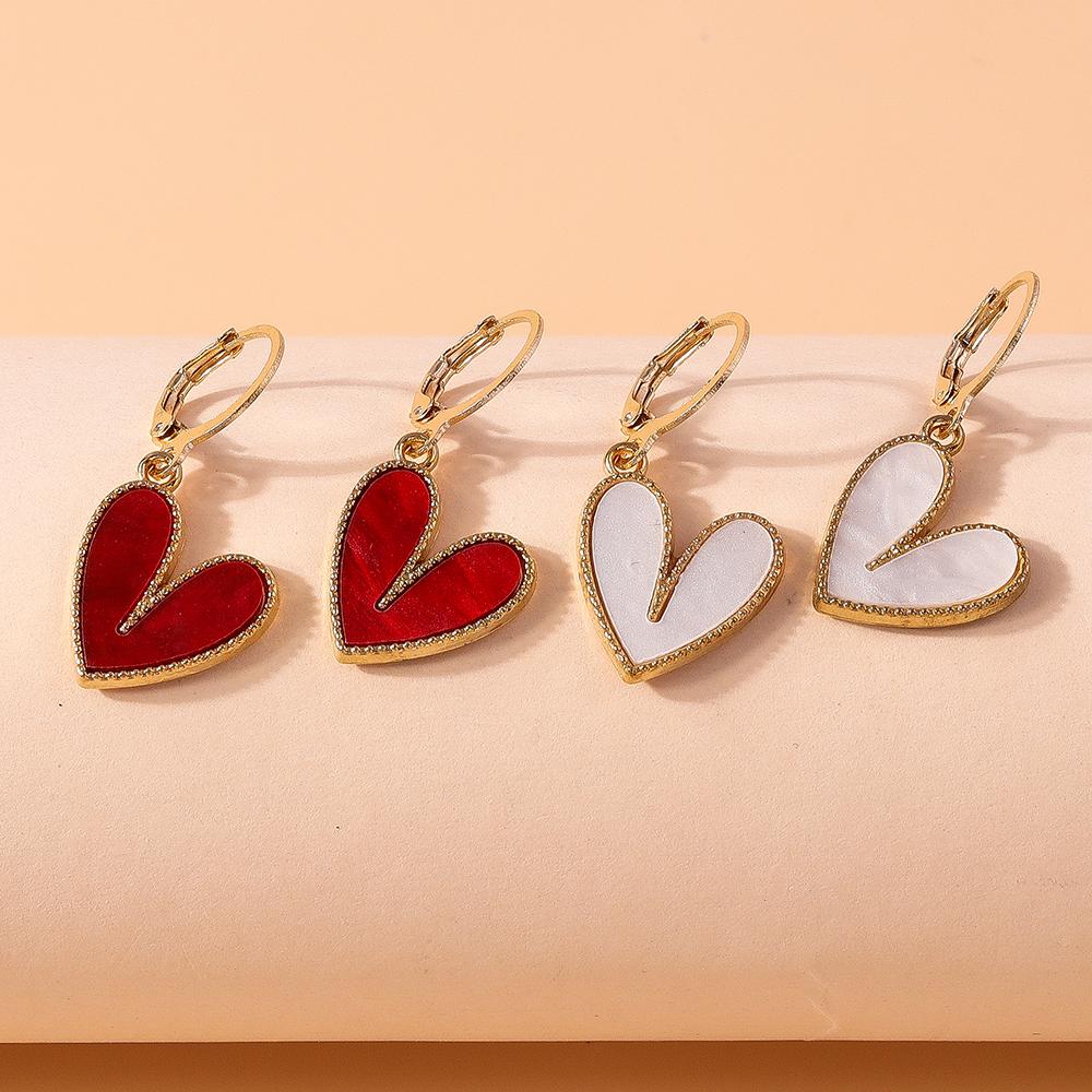 Cute Love Heart Dangle Earrings for Women Girls Drop Earrings Handmade Party Birthday Jewelry Gifts