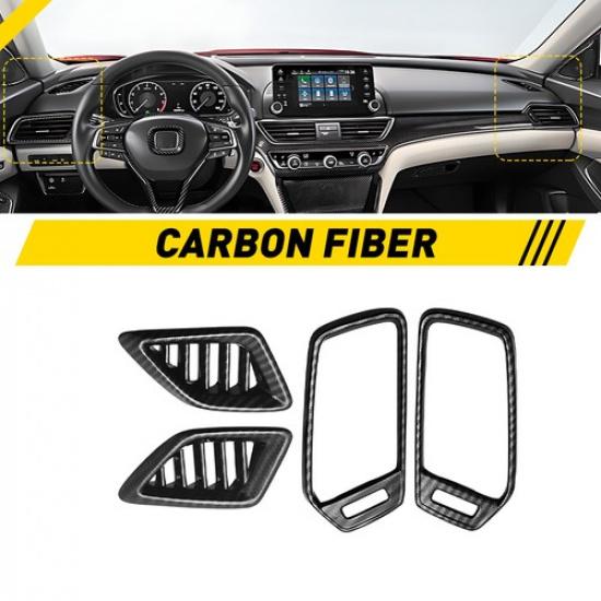 

4x Carbon Fiber Frame Cover Front Air Vent Panel Assy Fit Honda Accord 2018-