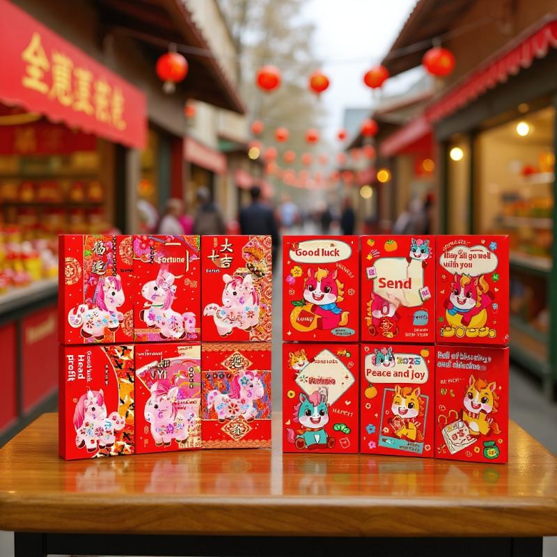 Red Envelope Gift Set for 2026 Horse Year, 6Pcs Chinese New Year Lucky Cash Packets