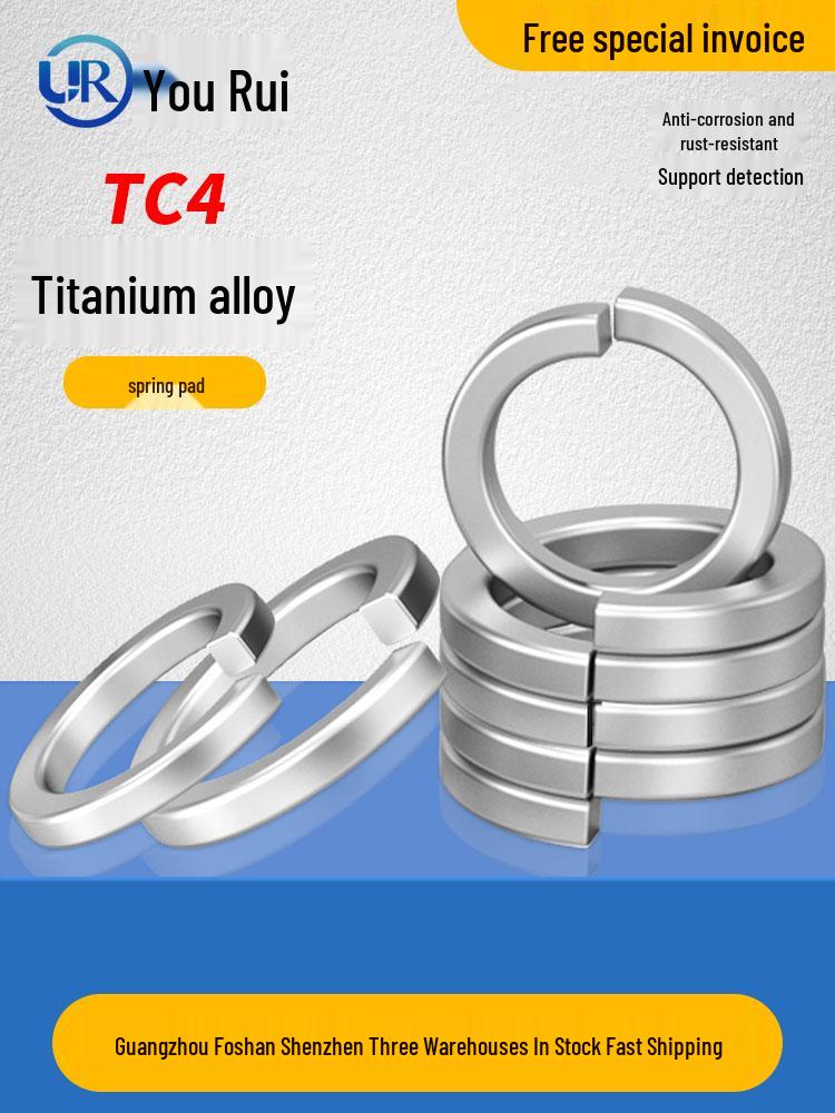

Titanium Alloy TA2/TC4 Spring Washer - Heavy & Light Duty Thickened Washer Spacer (GB93/127) TC4-GB93-M10
