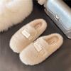 Internet Celebrity Mao Mao Slippers Women's Shoes 2025 Autumn and Winter New Wear Lazy Flat Bottom One Pedal Bag Head Cotton Slippers