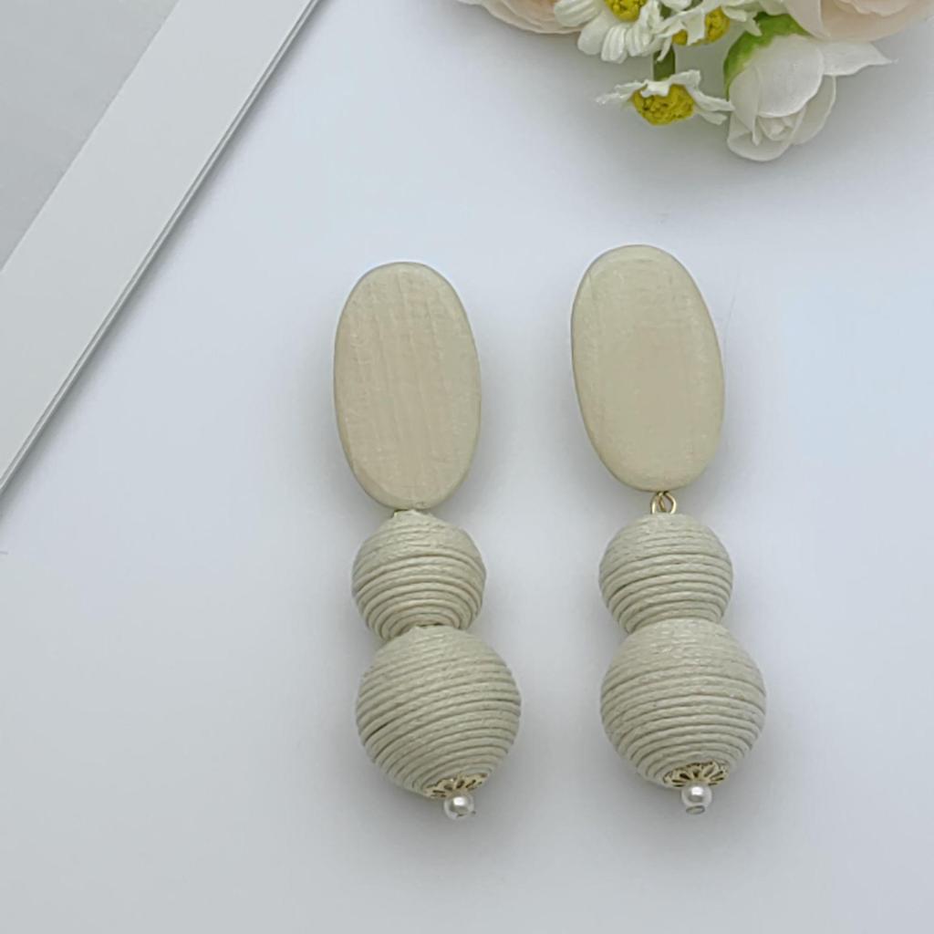 Pendientes Colgantes Geométricos de Madera Bohemios: Joyería de Verano para Mujer