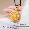 Ancient Gold Sand Eight-Treasure Compass Blessing Necklace - Chinese Retro Copper Alloy Jewelry