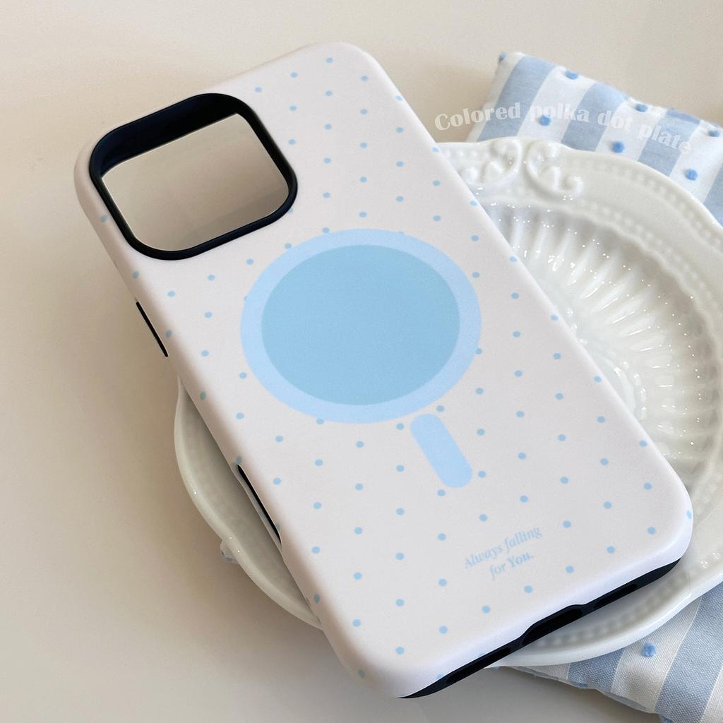 Diamond Magnetic Bracket IPhone 16 Promax IPhone Case 14 Suitable for 13 Philin 15 Color Polka Dot 11