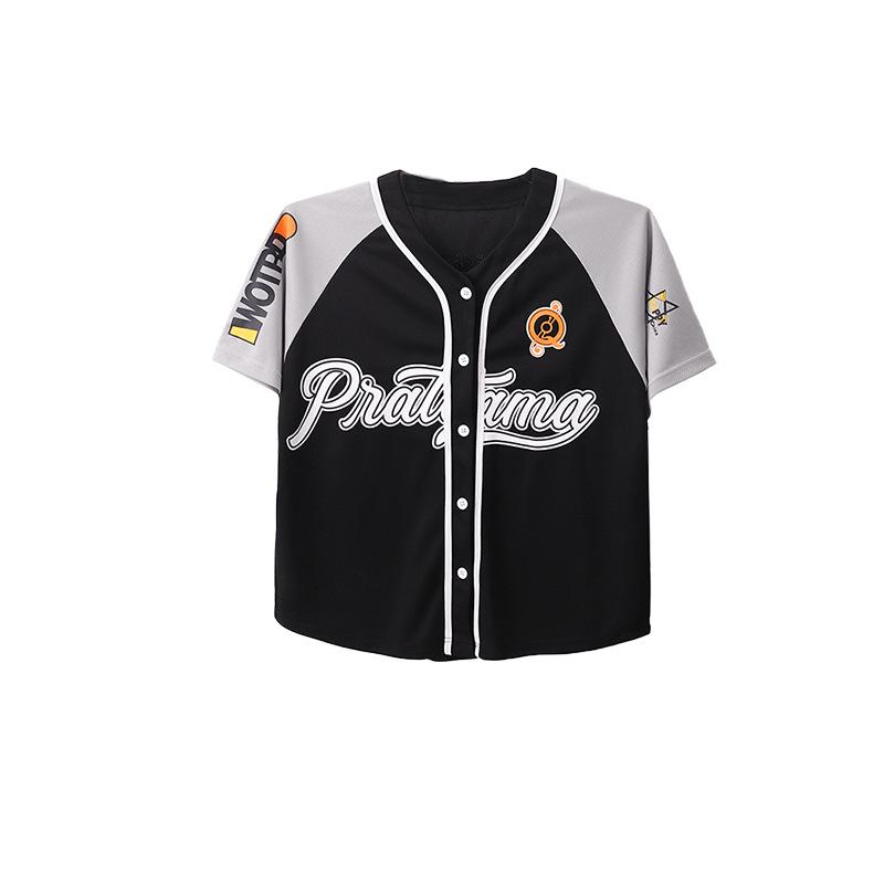 Modny hip-hopowy zestaw uniformów baseballowych dla dzieci - Krótki rękaw, letni kostium na występy dla chłopców i dziewcząt