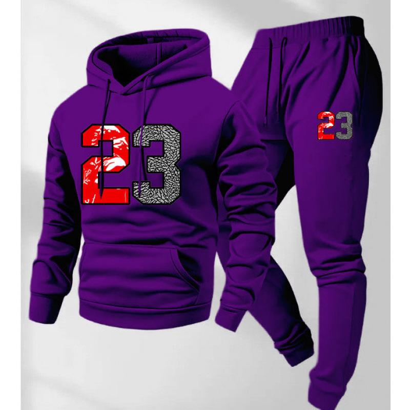 

Annual Hot Loose Casual Trend Men s 23 Hoodie Set XL фіолетовий