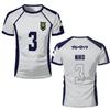 Blue Lock Niko #3 Anime Soccer Jersey, Short Sleeve Cosplay Sports T‑Shirt Breathable Football Uniform Costume for Anime Fans