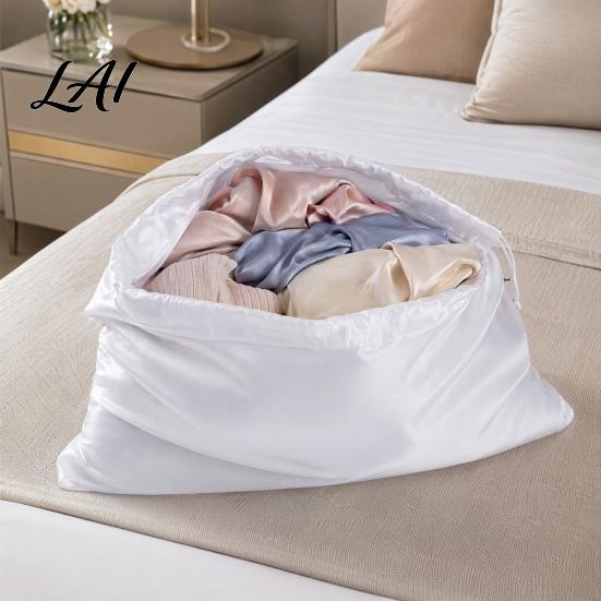 Protective Bag for Leather Purses Dust Cover Bag Drawstring Design Satin Storage Pouch Large Capacity Soft Pouch Travel Portable Luxury Protection
