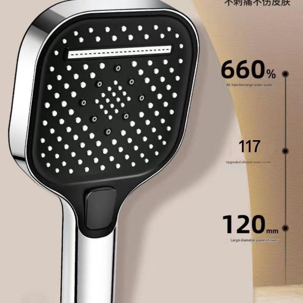 Large Panel Hand Shower Head High Pressure Large Flow Rainfall Bathroom Accessories 3 Modes With Filter Shower Replacement