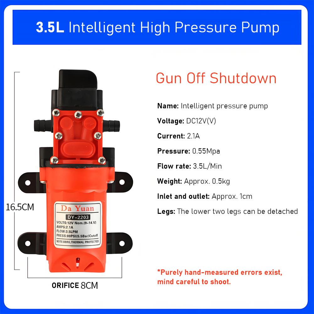 

Intelligent Pressure Pump Smart Automatic Pump High Pressure Home Water Booster Pump Electric Water Pump with Auto Shut-off 3.5L