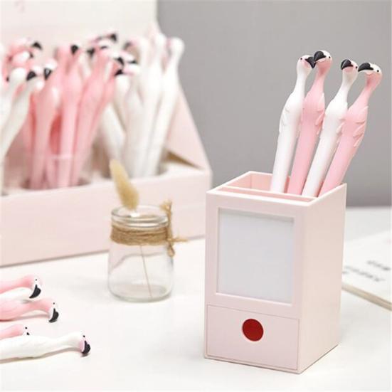 2Pcs Flamingo Silicone 0.5mm Gel Pen Student Stationery School Supply Black Ink