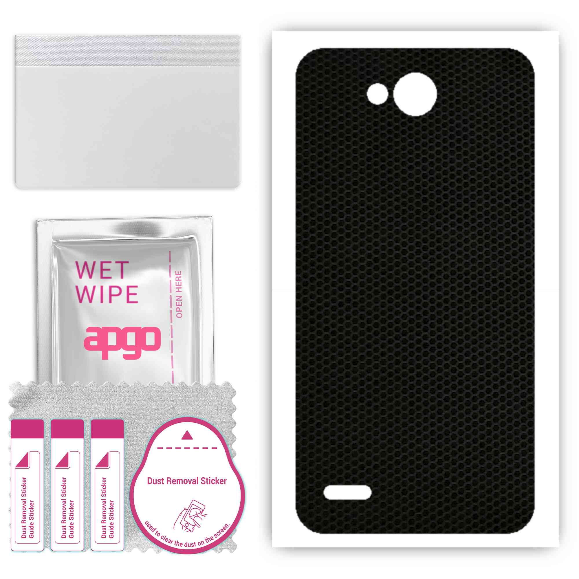 

apgo Protective Skin Sticker for the back compatible with LG X power2, Wrap Film, Foil, Vinyl - Pattern Matrix