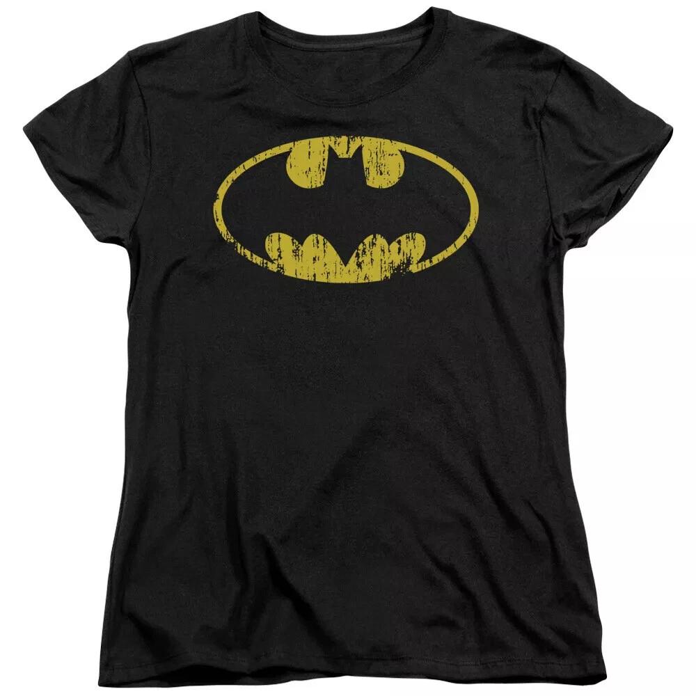 Batman  Classic Logo Distressed  Women s T-Shirt XL
