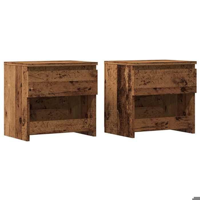 VidaXL Bedside Tables 2 Pcs Old Wood 40x30x39 Cm Engineered Wood, Side Table, Bedside Cabinet, Accent Table for 856407