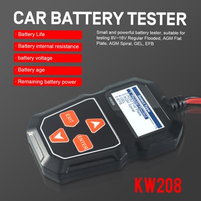 Profesjonalny analizator alternatorów samochodowych - przebieg, KW208 12V Tester obciążenia akumulatora samochodowego