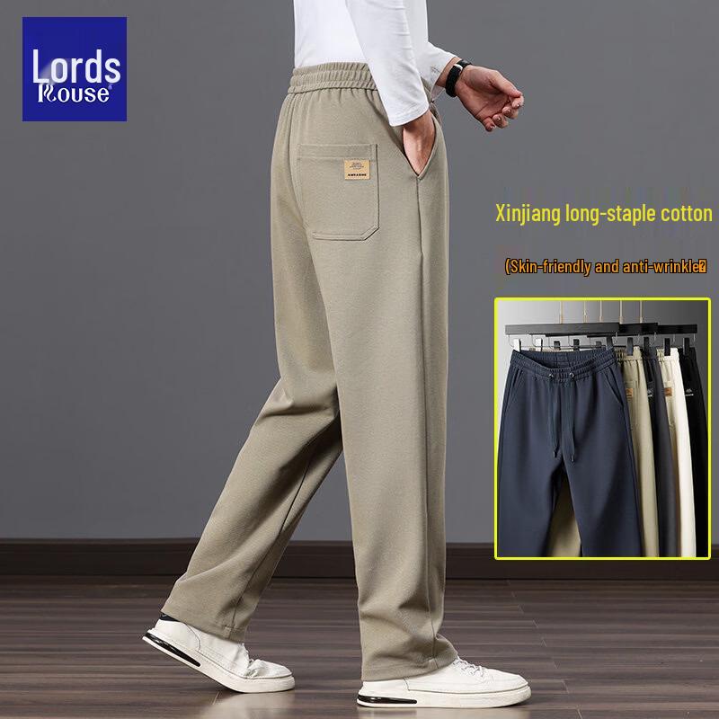 Luozi Men s Spring Autumn Casual Straight-Leg Trousers 2XL